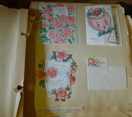Scrap album of 200 greetings cards